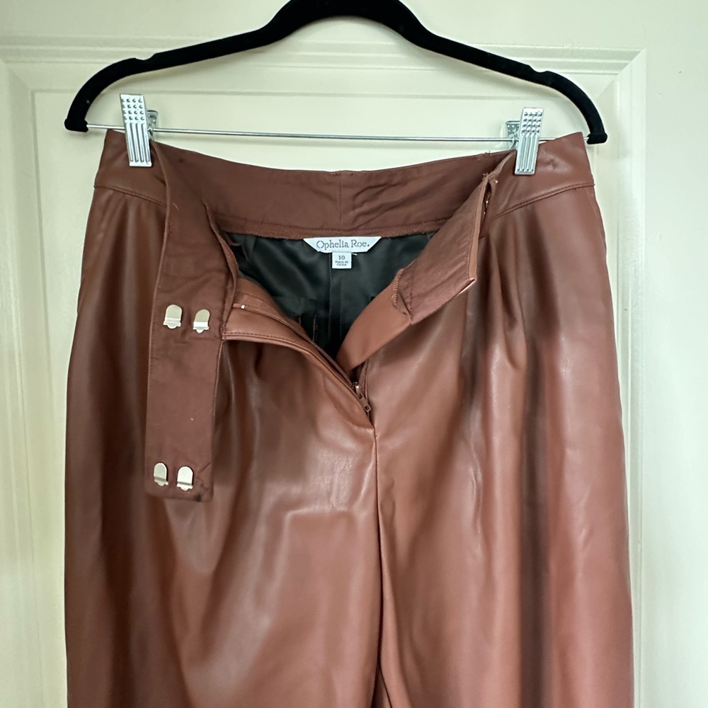 Faux Brown Leather Night Out Pants